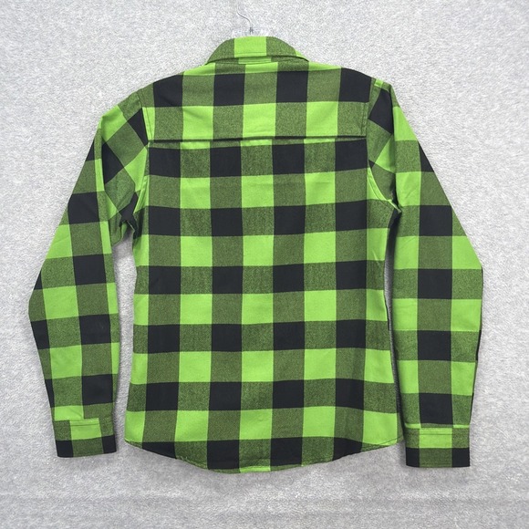 Dixxon Flannel Shirt Women Small Green Black Buffalo Plaid Gang Green D Tech - Picture 3 of 9